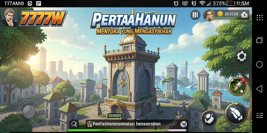 Gameplay menara pertahanan yang seru dan strategis di 7777W.