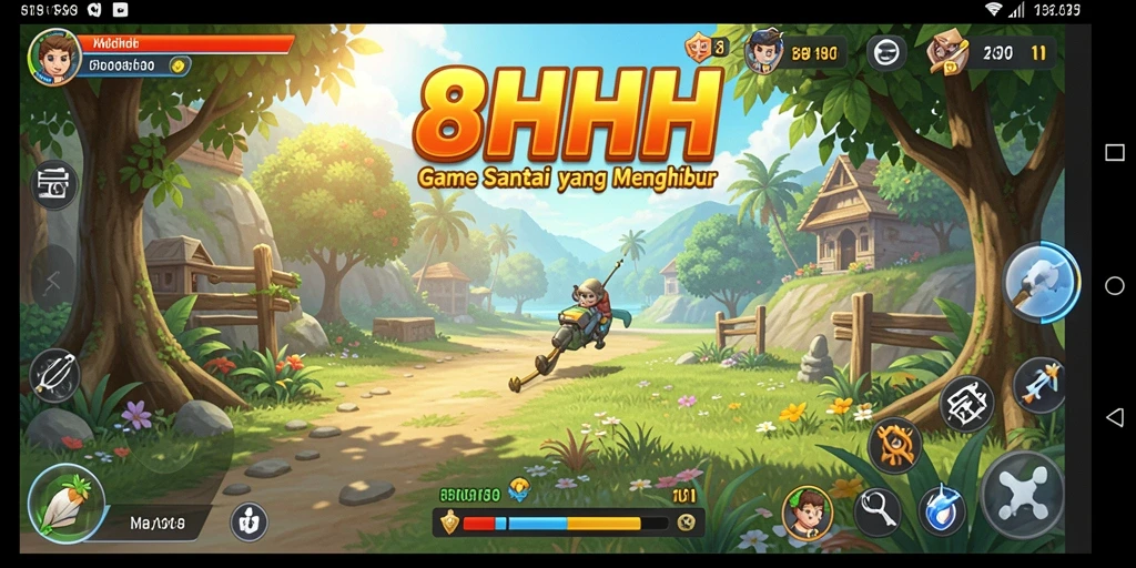 Gameplay menarik 8HHH dengan grafik cerah dan interaksi sosial.