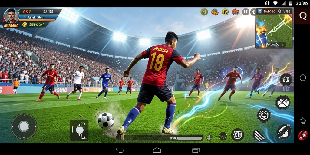 Tampilan gameplay AGAM66 yang menegangkan dan penuh aksi sepak bola.