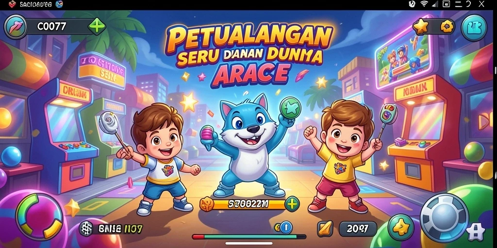 Screenshot utama C0077 menampilkan gameplay seru dalam aksi penuh warna.