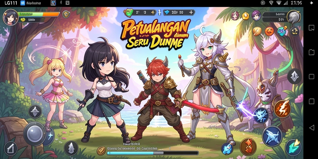 Screenshot LG111 menampilkan aksi pertarungan karakter anime yang dinamis.