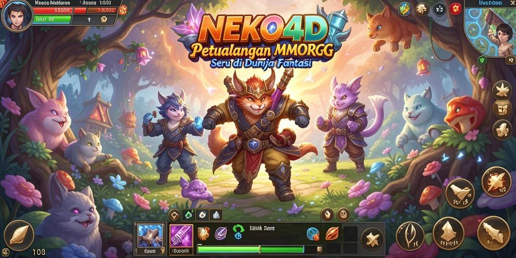 Screenshot gameplay NEKO4D yang menampilkan petualangan mendebarkan di dunia MMORPG.