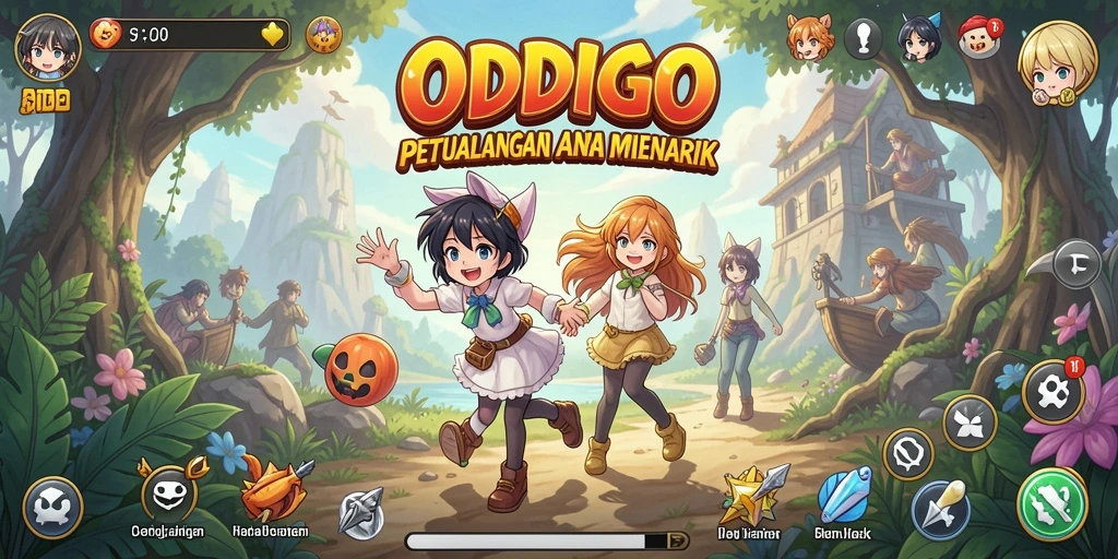 Gameplay ODDIGO dengan berbagai karakter anime yang mengesankan.
