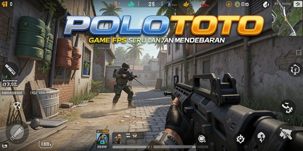 Tampilan gameplay mendebarkan di <strong>POLOTOTO</strong>, penuh aksi FPS.