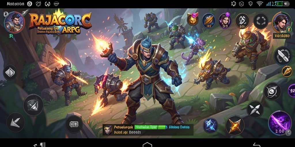 Tampilan gameplay RAJACORC dengan aksi pertarungan yang seru.