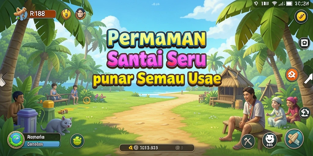 Screenshot utama RI188 menampilkan gameplay yang penuh warna dan seru.
