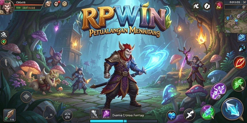 Tampilan gameplay <strong>RPWIN</strong> yang megah dan menakjubkan di dunia petualangan.