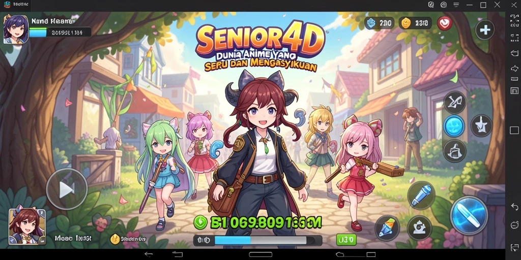 Gameplay SENIOR4D yang seru dengan karakter anime.