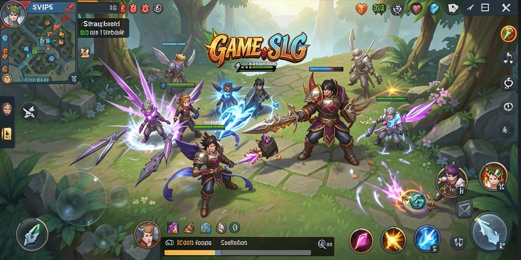 Screenshot gameplay SVIP5 menampilkan pertempuran strategis dan manajemen kerajaan.