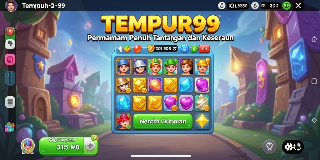 Tampilan gameplay Match-3 yang menarik dan penuh warna.
